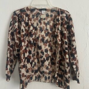 J. Crew Women's Abstract Print Cardigan - Brown and Black